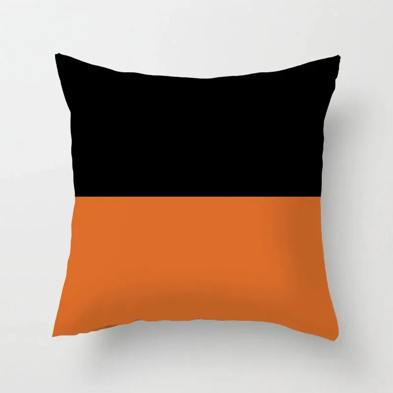 Taie d'oreiller orange et noir