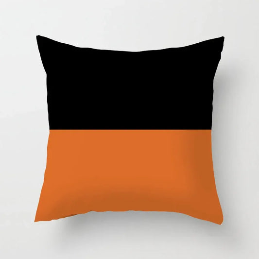 Taie d'oreiller orange et noir