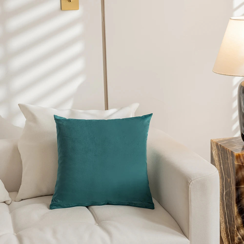 Taie d'oreiller 60x60 velours vert