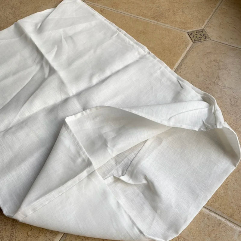 Taie d'oreiller 80x80 lin blanc