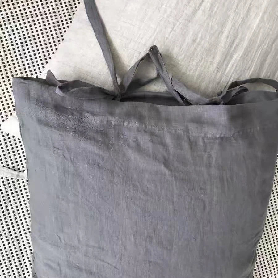 Taie d'oreiller 80x80 lin gris