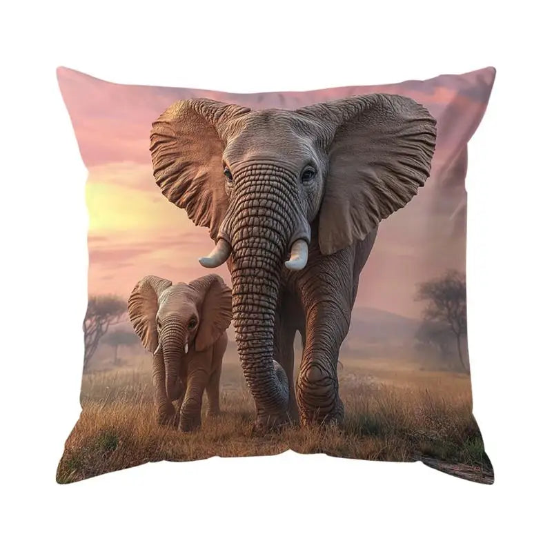 Taie d'oreiller animaux éléphants