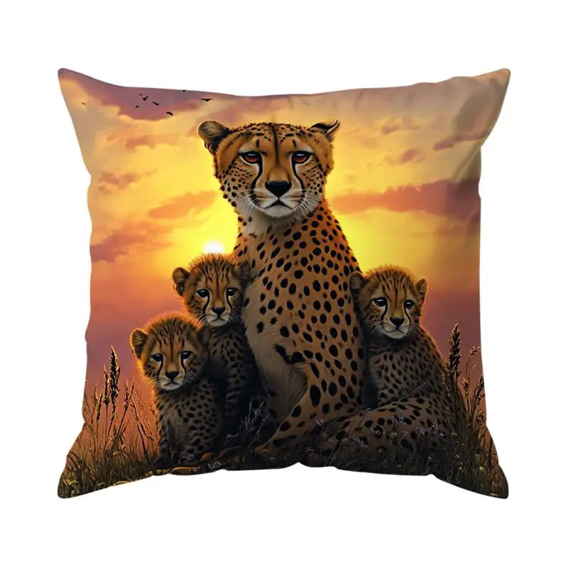Taie d'oreiller animaux guépards