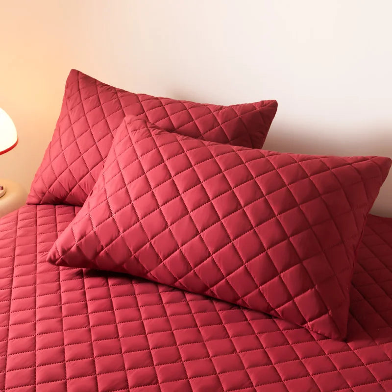 Taie d'oreiller anti acariens rouge