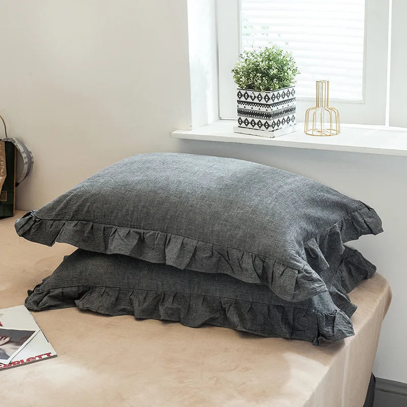 Taie d'oreiller avec volants