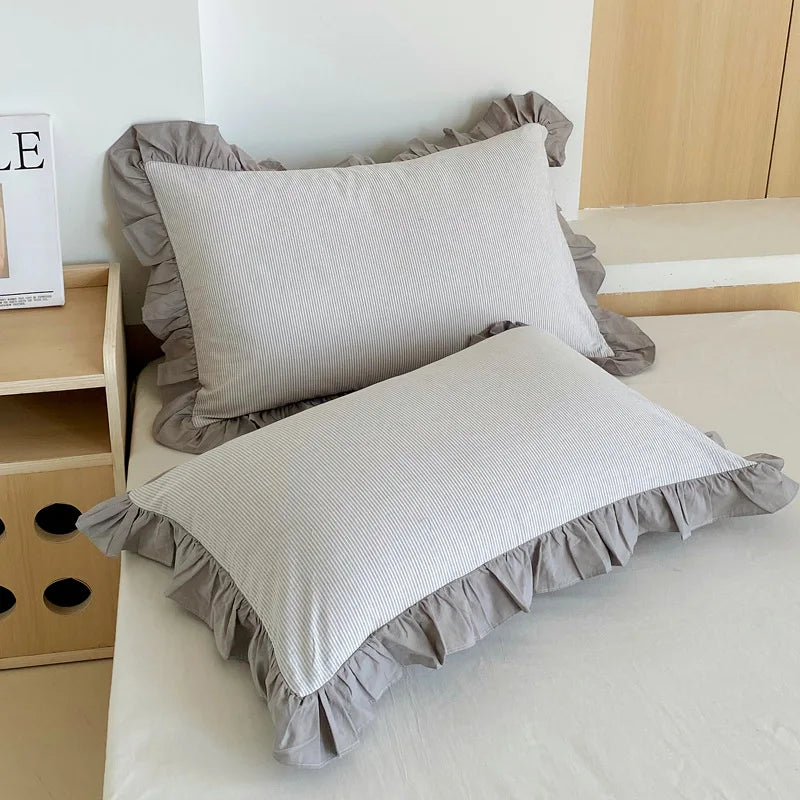 Taie d'oreiller avec volants