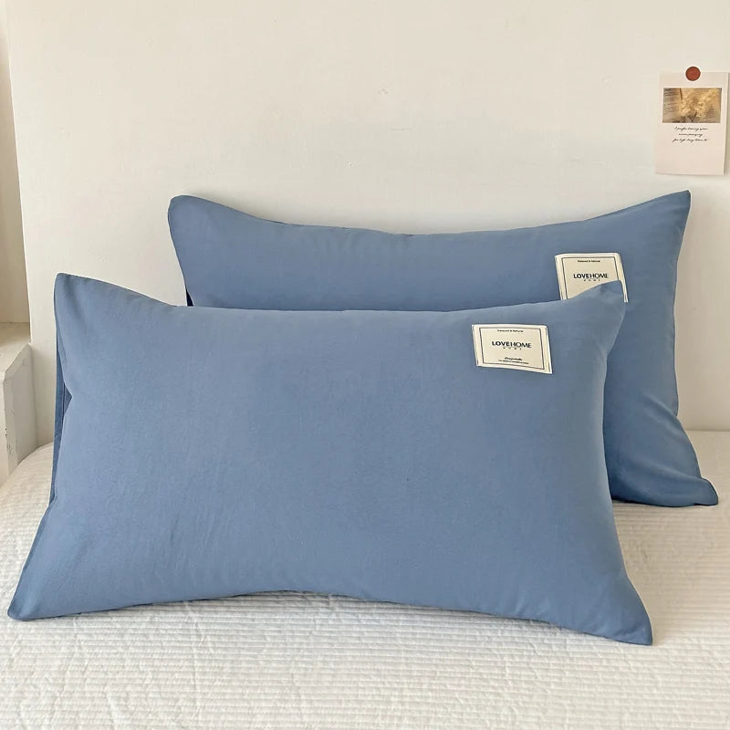 Taie d'oreiller bleu