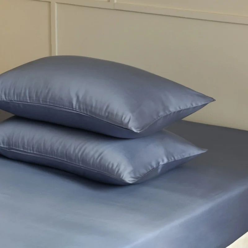 Taie d'oreiller bleu