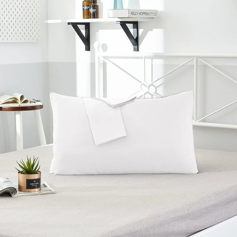 Taie d'oreiller coton blanc