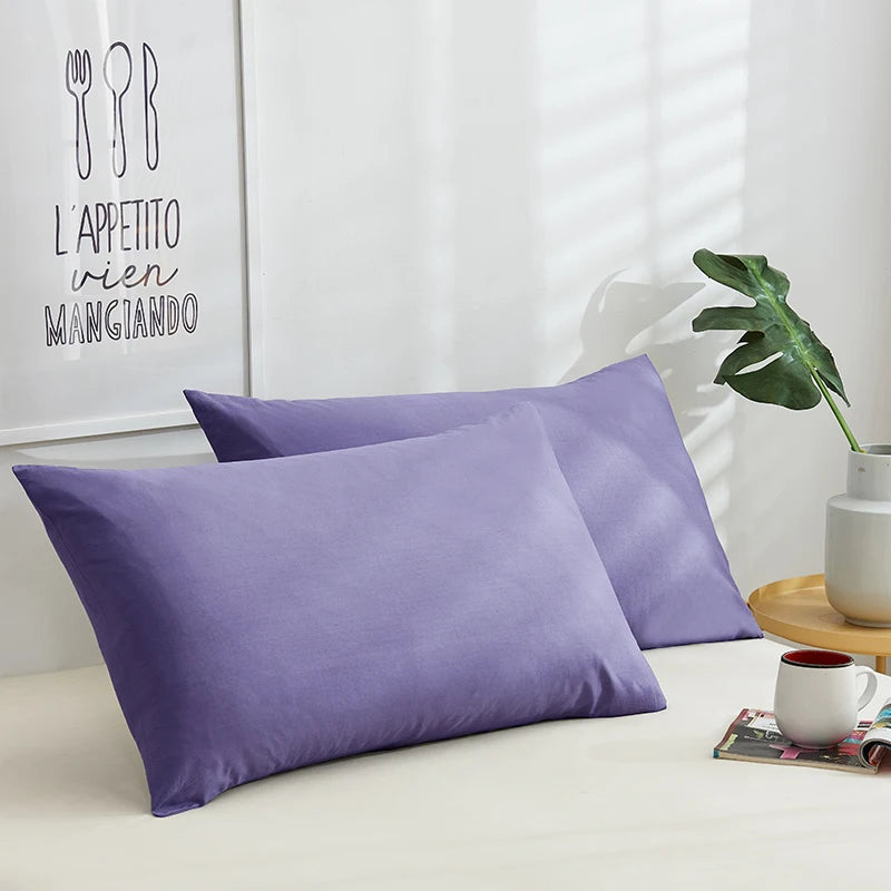 Taie d'oreiller coton mauve