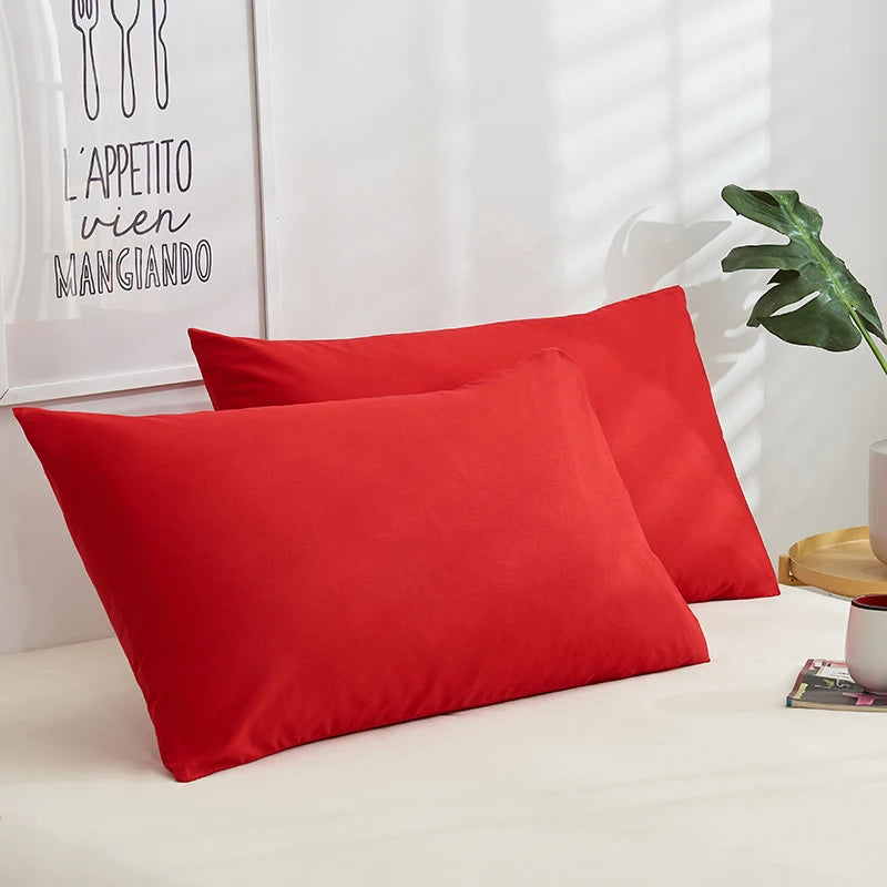 Taie d'oreiller coton rouge