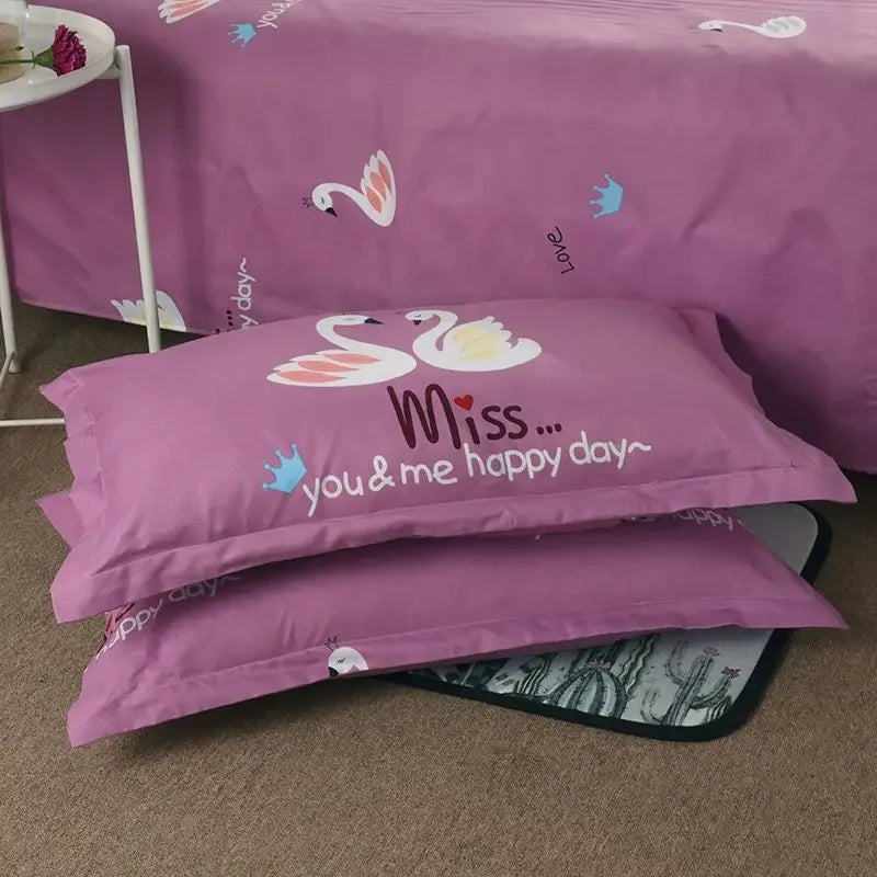 Taie d'oreiller design mauve