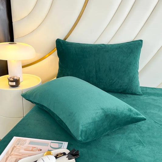 Taie d'oreiller en polaire vert