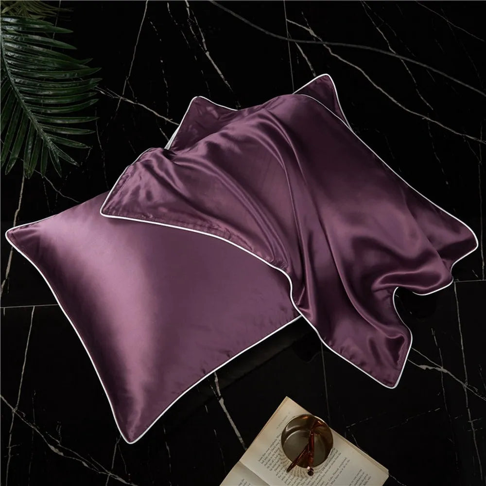 Taie d'oreiller en soie 50x70 mauve