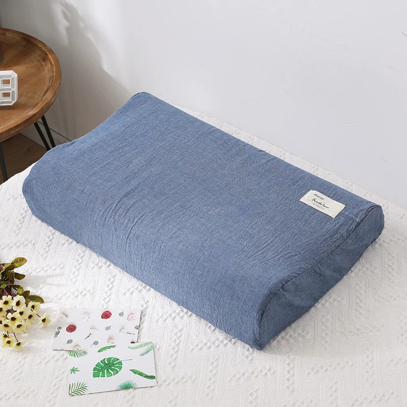 Taie d'oreiller ergonomique 40x60 bleu