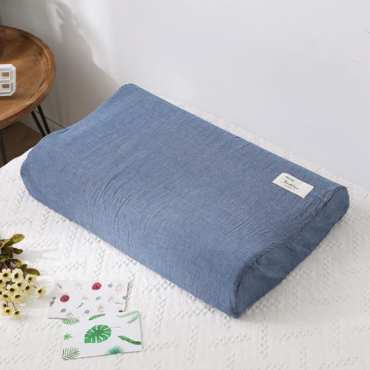 Taie d'oreiller ergonomique 40x60 bleu