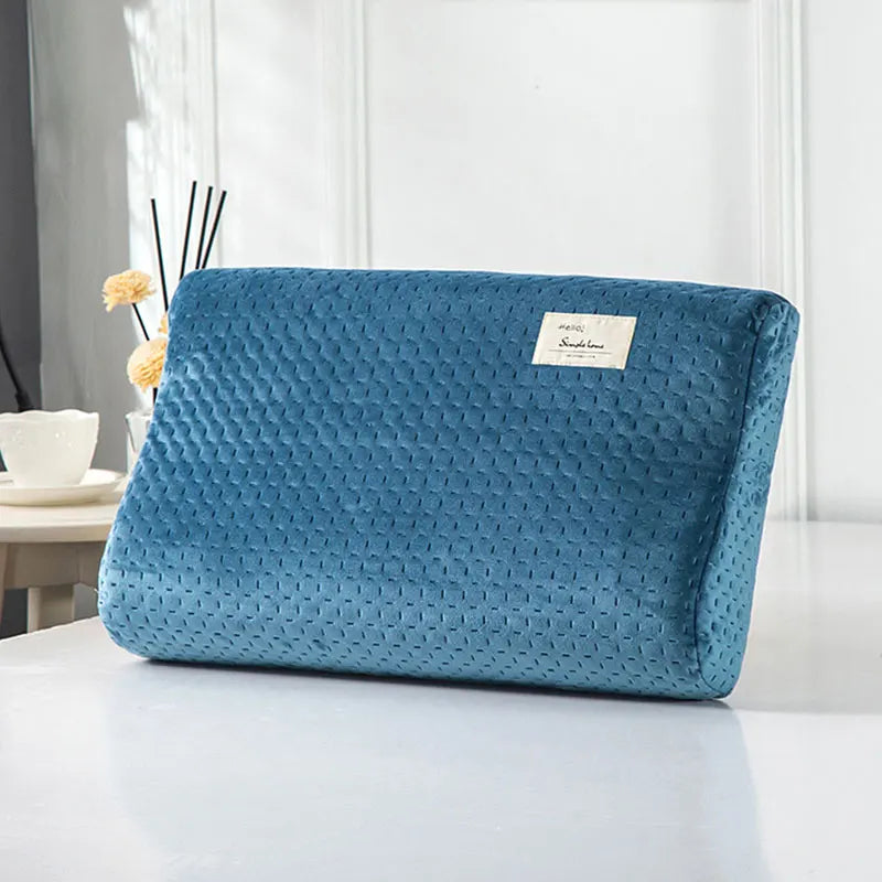 Taie d'oreiller ergonomique bleu
