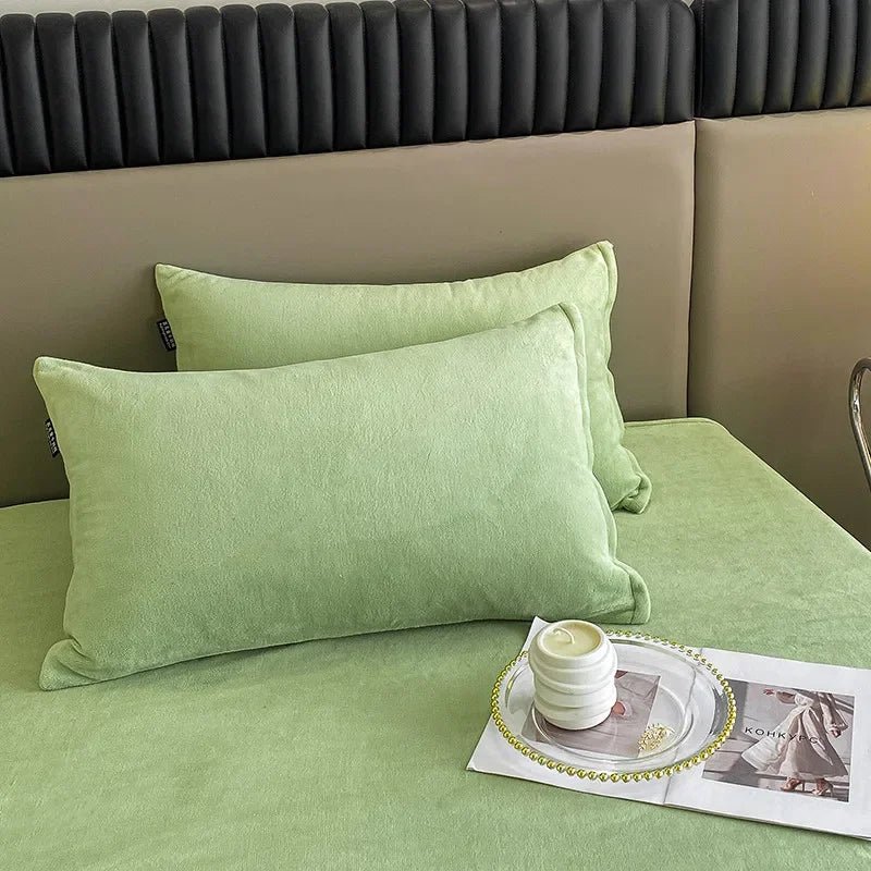 Taie d'oreiller flanelle 65x65 vert