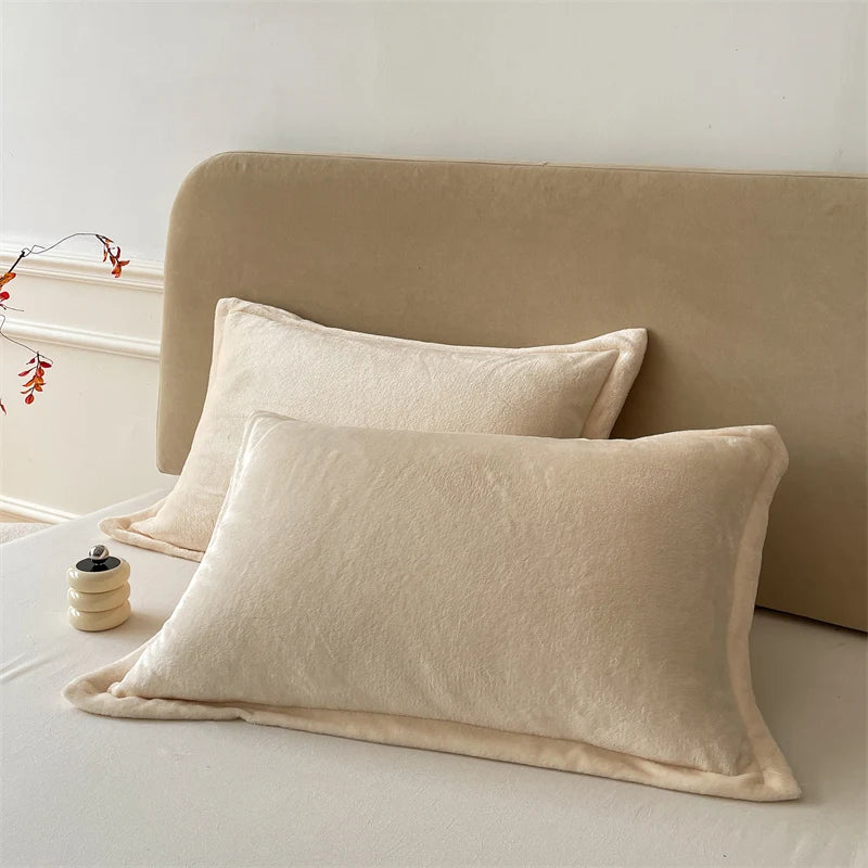 Taie d'oreiller flanelle blanc