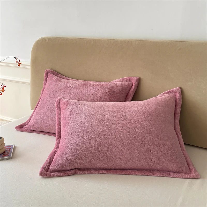 Taie d'oreiller flanelle violet