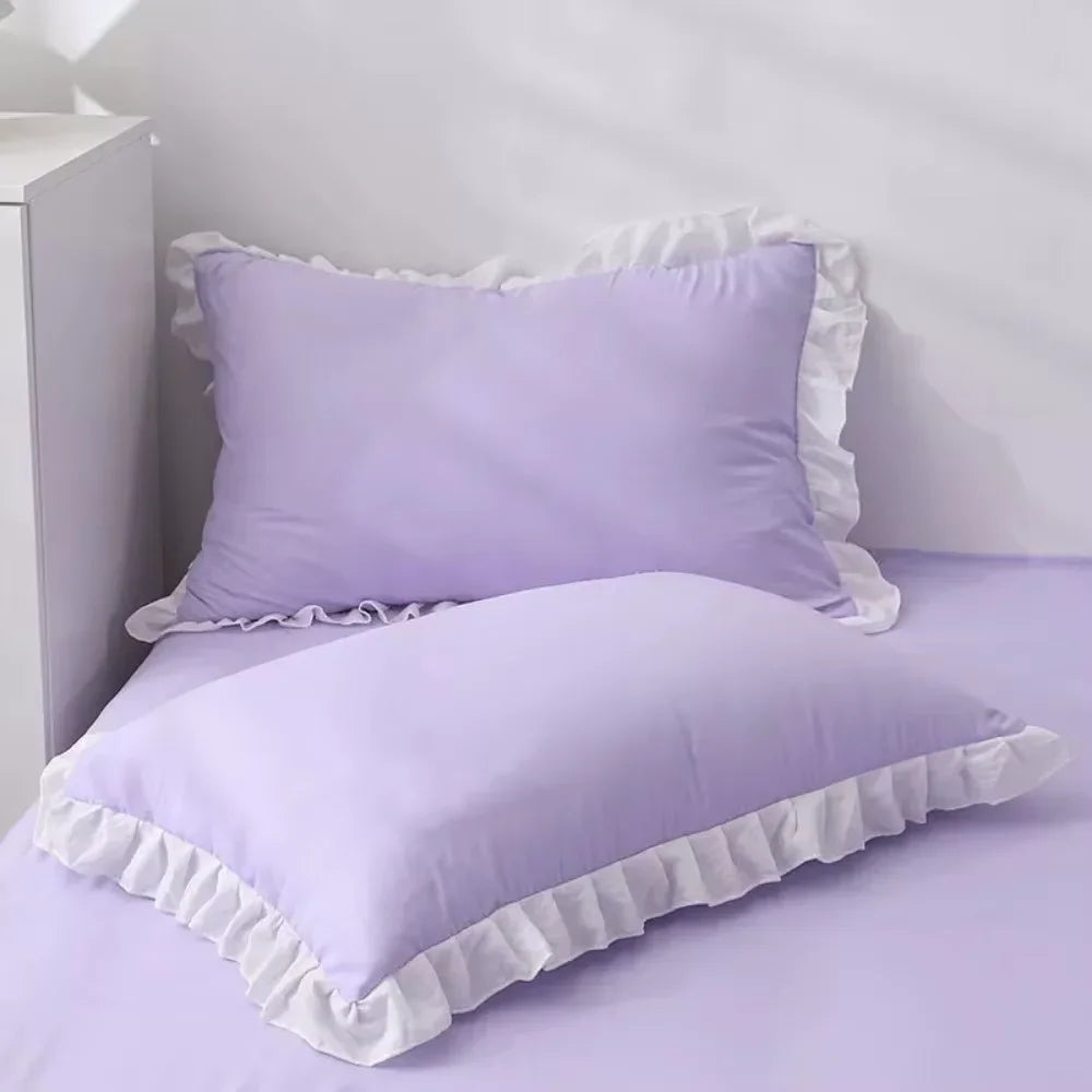 Taie d'oreiller froufrou violet