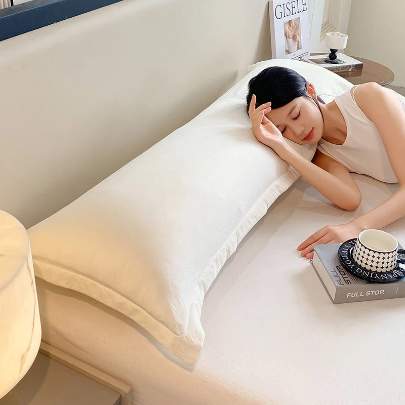 Taie d'oreiller longue beige