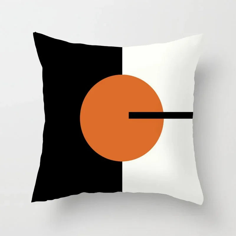 Taie d'oreiller orange et noir