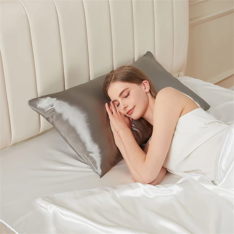 Taie d'oreiller rectangulaire gris