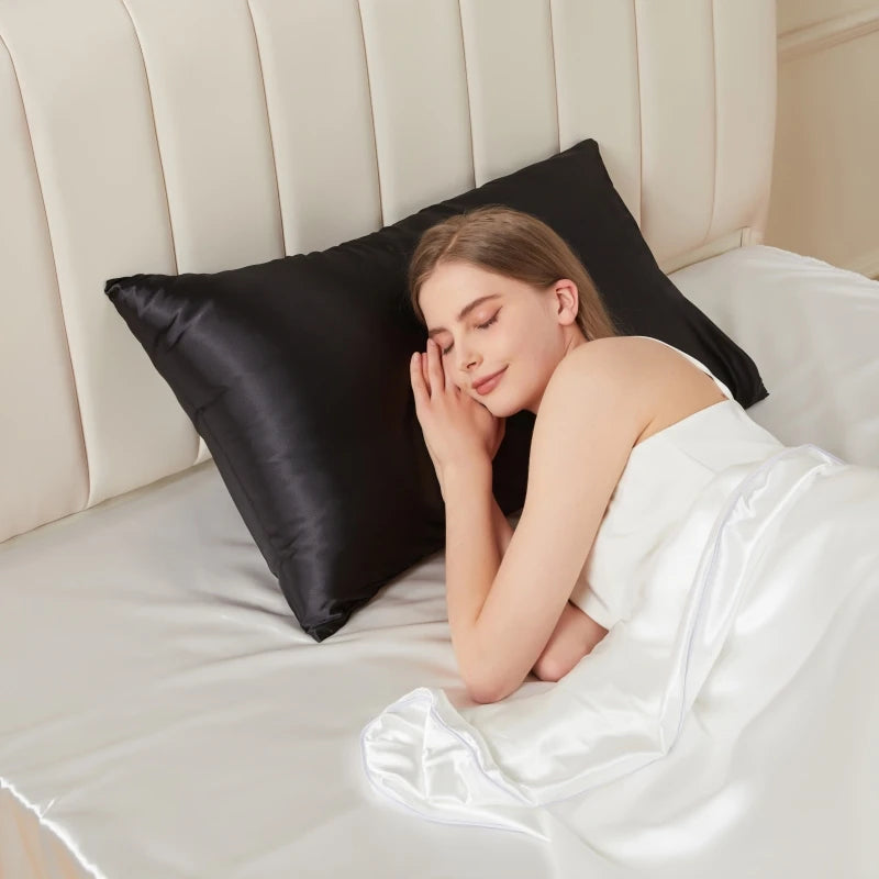 Taie d'oreiller rectangulaire noir