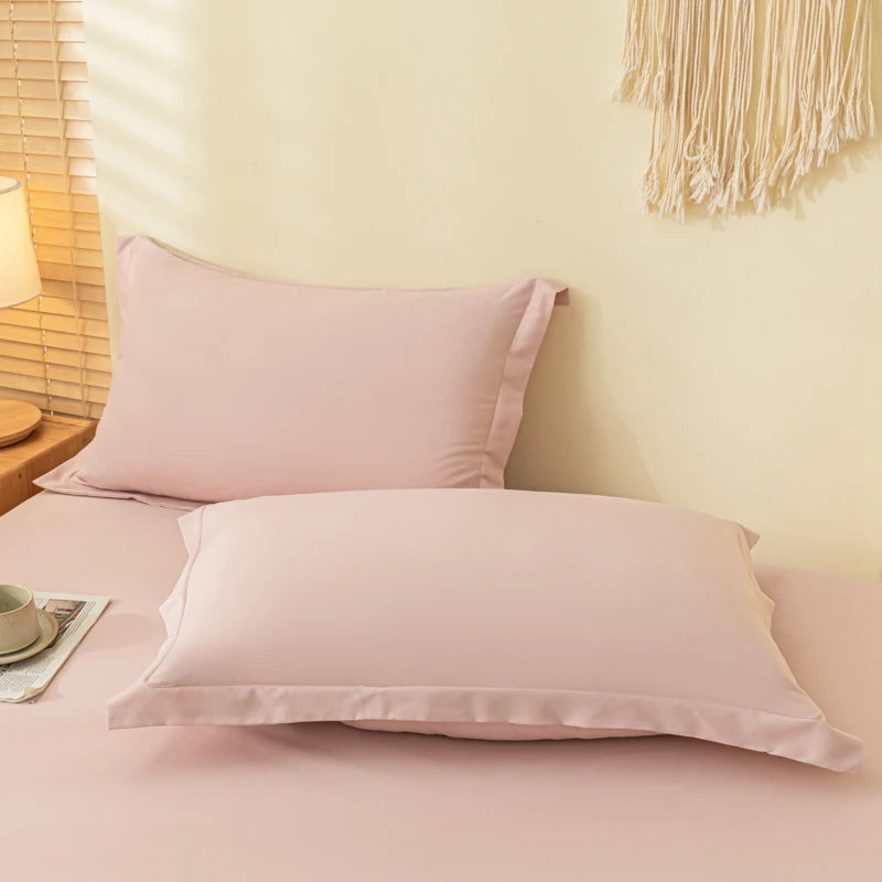 Taie d'oreiller rectangulaire rose