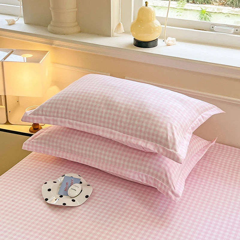 Taie d'oreiller rétro rose