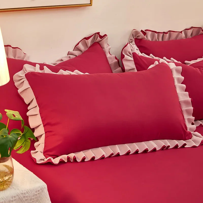 Taie d'oreiller rouge