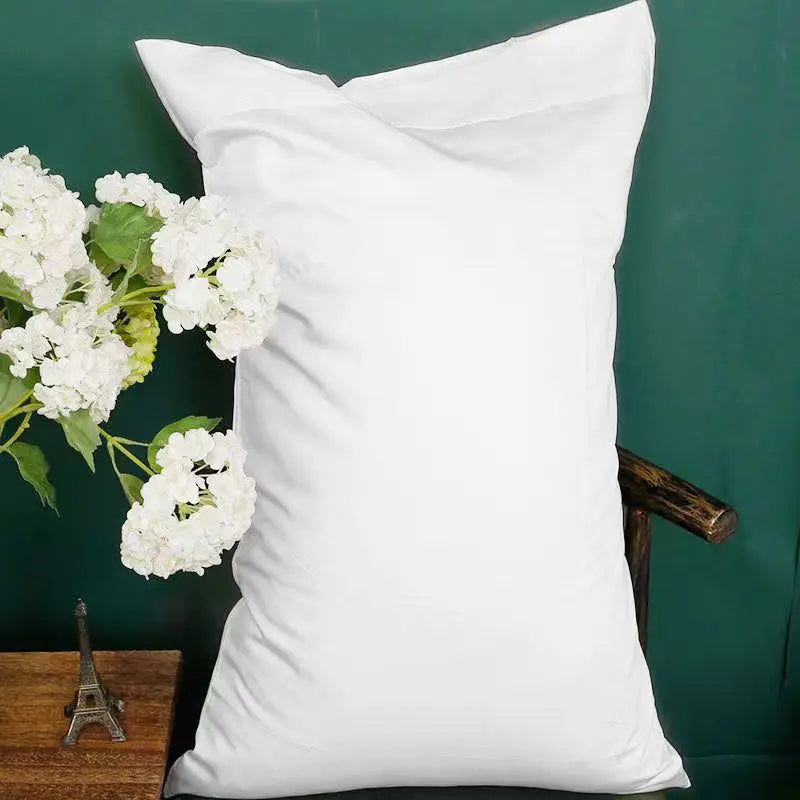 Taie d'oreiller satin de coton blanc