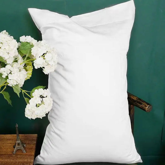 Taie d'oreiller satin de coton blanc