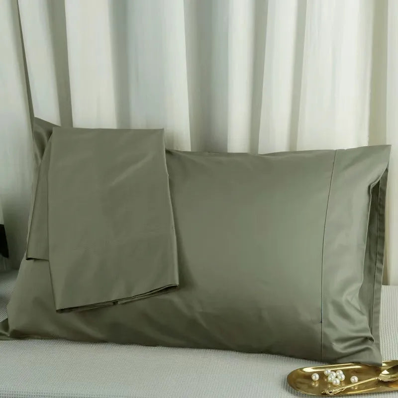 Taie d'oreiller satin de coton vert