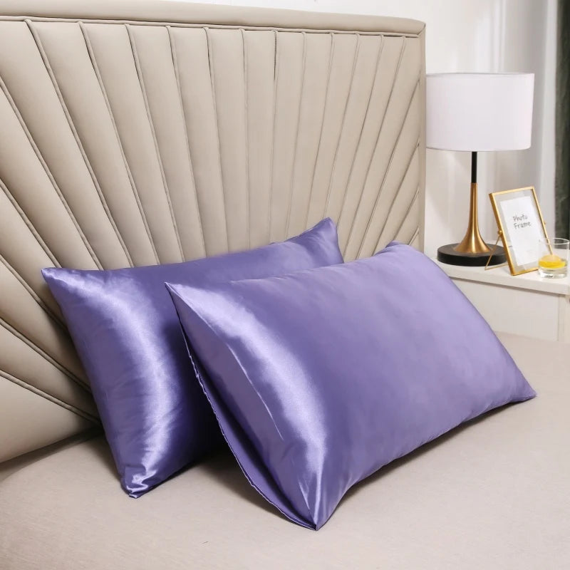 Taie d'oreiller satin violet