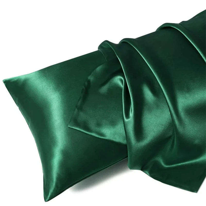 Taie d'oreiller soie vert