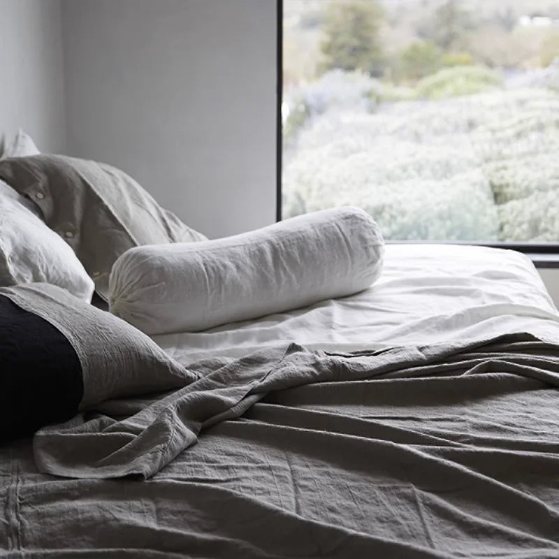 Taie d'oreiller traversin blanc