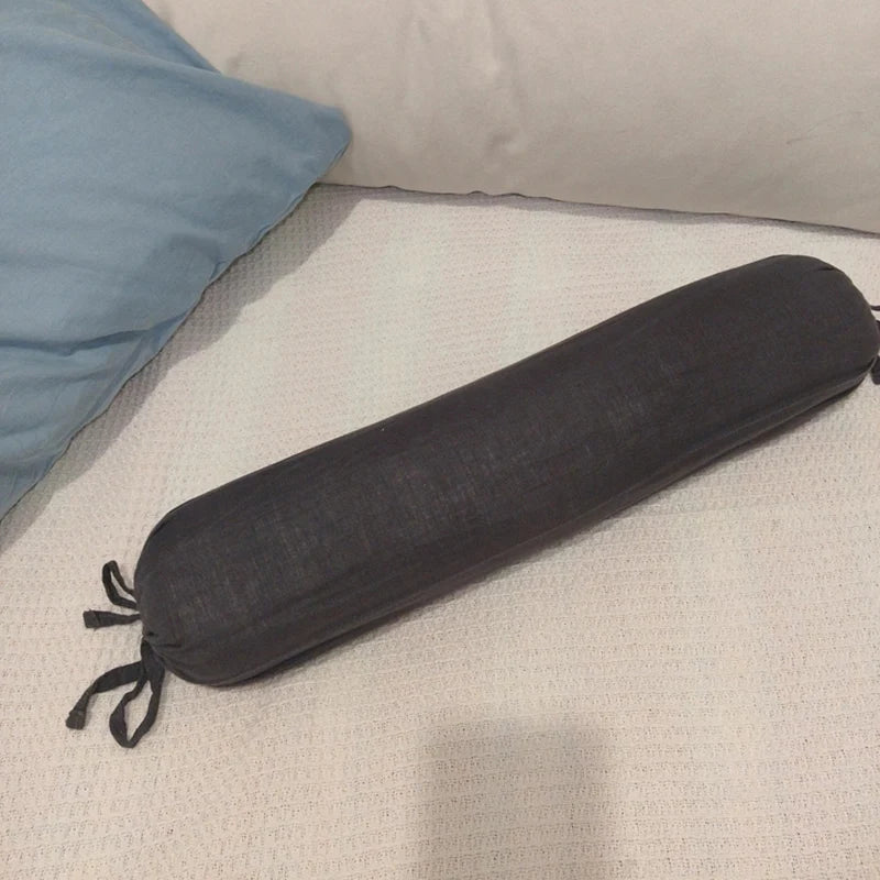 Taie d'oreiller traversin gris