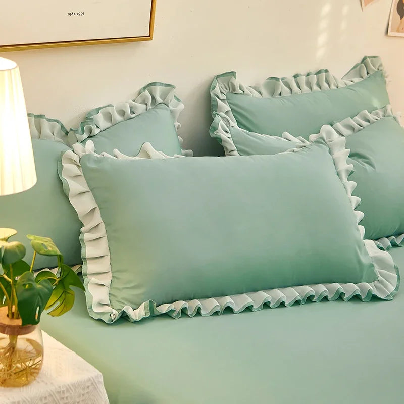 Taie d'oreiller vert